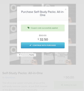 The self-study packs with a discount